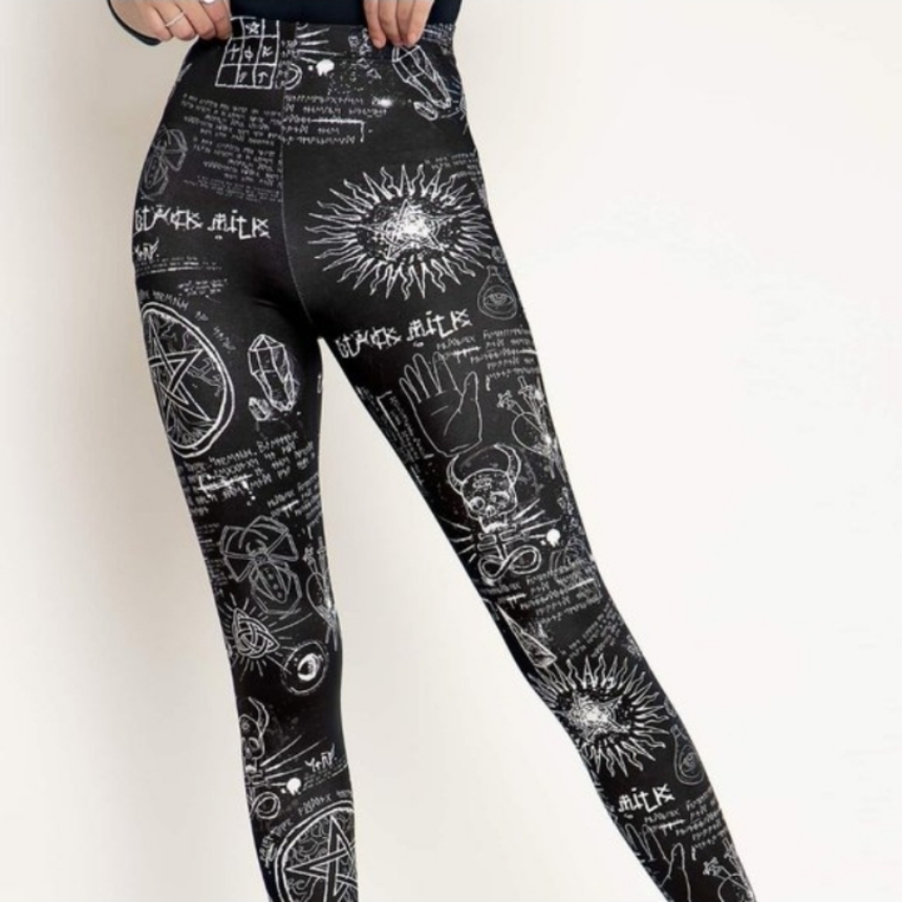 🐈‍⬛️🔮 Blackmilk Spellbound Leggings HWMF Juniors M/L Womens S/M - Picture 2 of 9